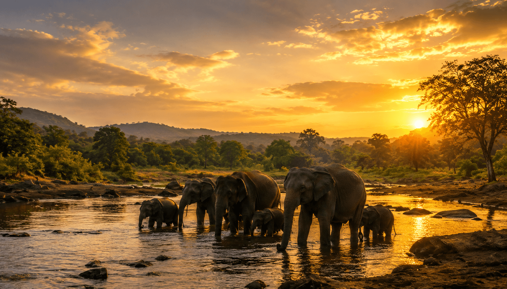 Sri Lanka safari at golden hour